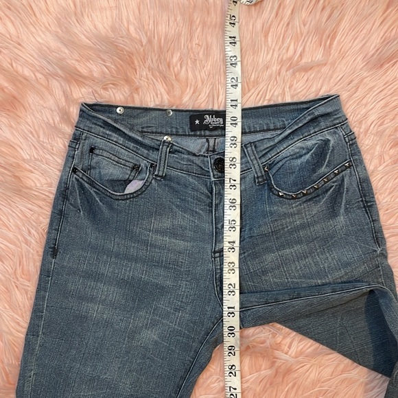 Abbey Dawn Women's Blue and Black Skinny Y2K Dark Wash Low Rise Jeans Size 3 - Picture 8 of 8